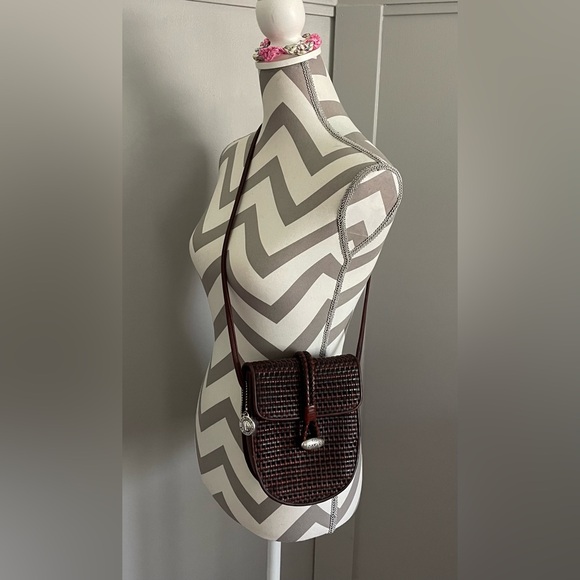 EUC, Brighton One World, Brown Woven Leather Crossbody - Picture 3 of 8